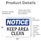 Signmission Keep Area Clean, 24 in W x Rectangle, Vinyl Decal OS-2PACK-NS-D-1824-L-15848 - alternate 2
